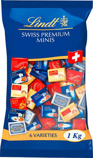 Lindt Napolitains Mini-Schokoladentafeln Mix 1kg Schokolade