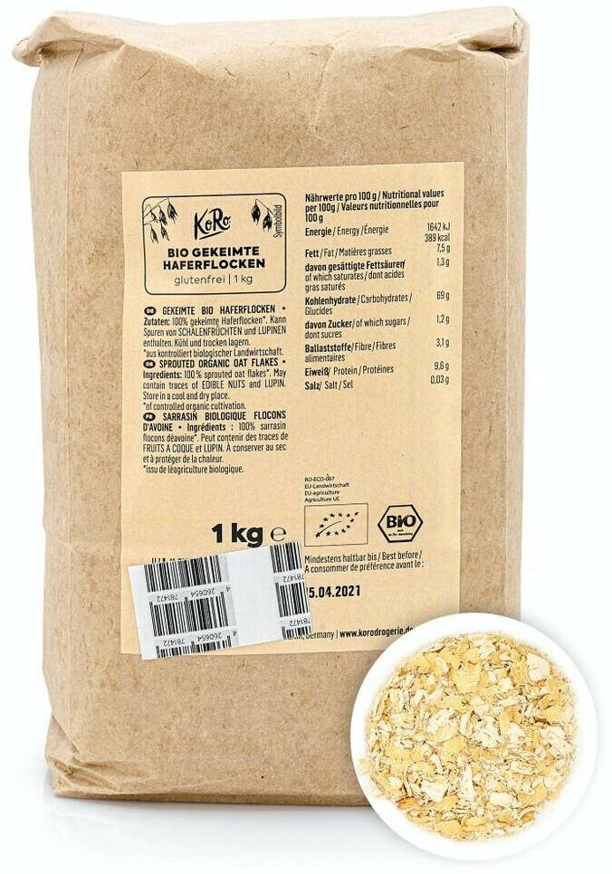 KoRo Bio gekeimte Haferflocken (1kg) Müsli