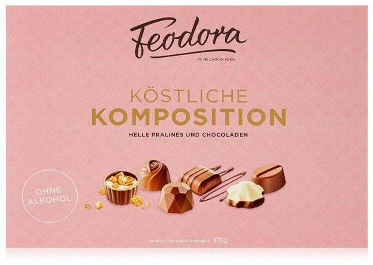 Feodora Köstliche Komposition Helle Pralinés und Chocoladen (375g) Pralinen